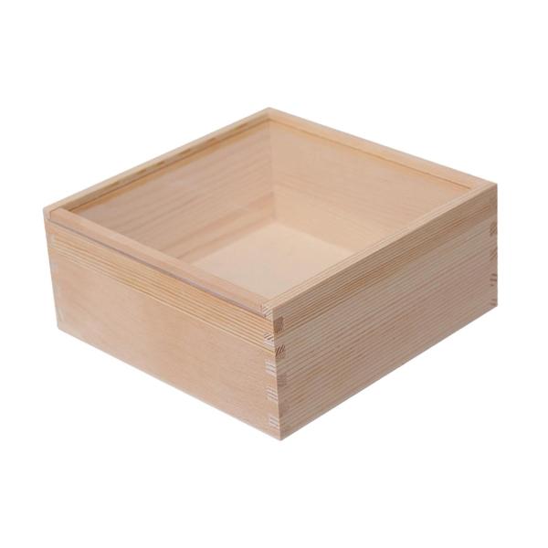18cm×18cm×8cm ジュエリーディスプレイケース 透明な蓋付き木箱