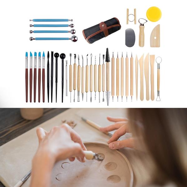 40 個粘土ツール粘土彫刻ツールボールスタイラスドットツール粘土彫刻ツールセットモデリング彫刻大人子供用