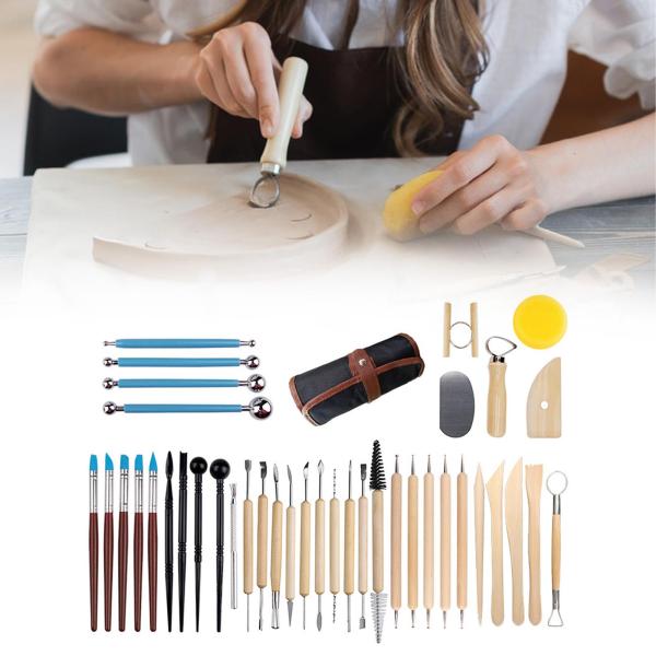 40 個粘土ツール粘土彫刻ツールボールスタイラスドットツール粘土彫刻ツールセットモデリング彫刻大人子供用