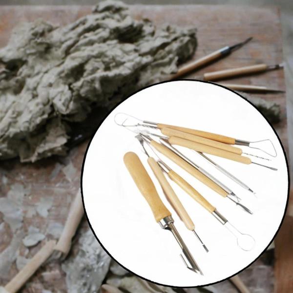 粘土彫刻ツール 陶芸ツール スムージングビルディング 大人 子供用 モデリング シェーピング DIY クラフト 彫刻ツールセット 9個
