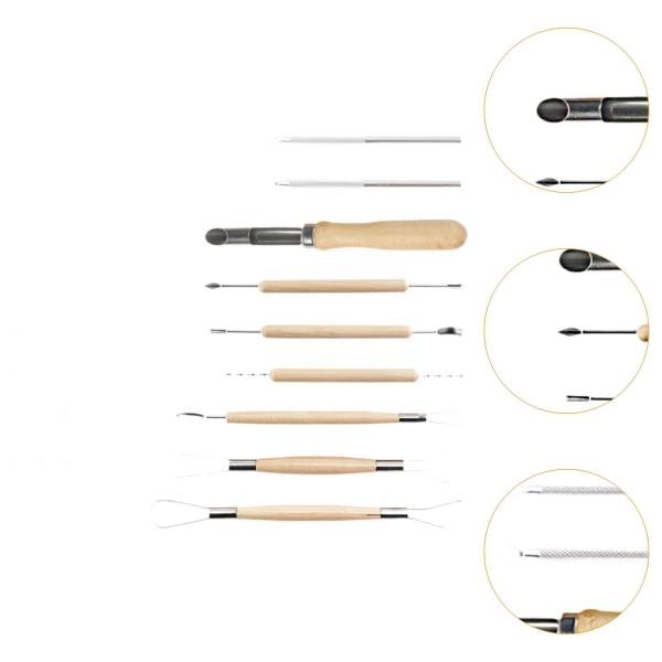 粘土彫刻ツール 陶芸ツール スムージングビルディング 大人 子供用 モデリング シェーピング DIY クラフト 彫刻ツールセット 9個