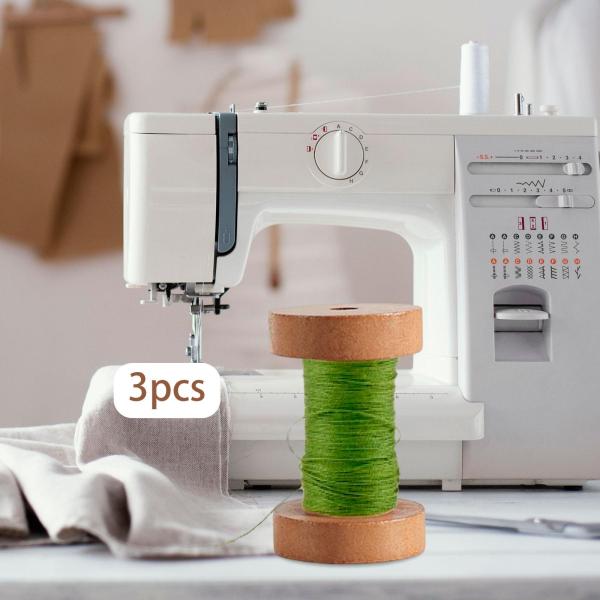 3個入り 裁縫用ボビン 使いやすい 刺繍 木製プロジェクト 木製空スプール 大 A
