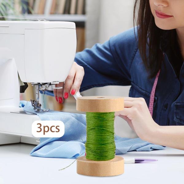 3個入り 裁縫用ボビン 使いやすい 刺繍 木製プロジェクト 木製空スプール 大 B