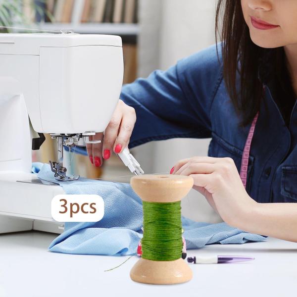 3個入り 裁縫用ボビン 使いやすい 刺繍 木製プロジェクト 木製空スプール 小 B
