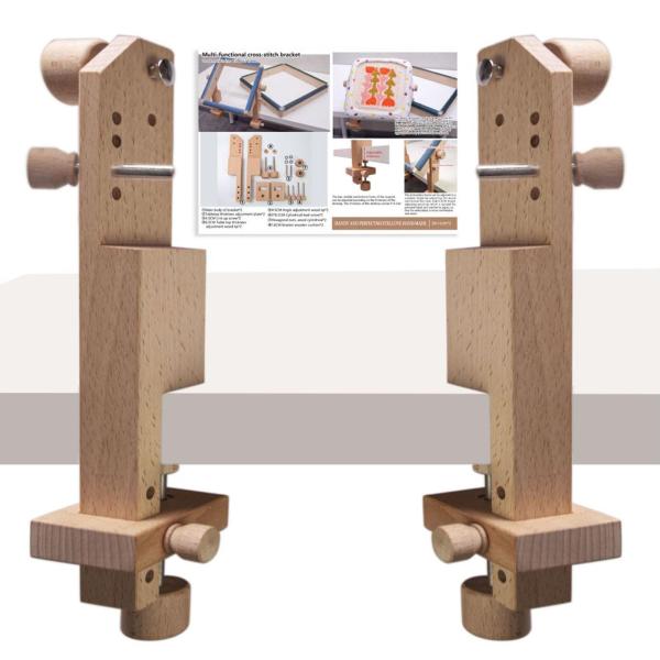 刺繍枠 テーブルクランプ 多機能 取り付け簡単 安定したクロスステッチ枠 木製 クロスステッチ 布絵用