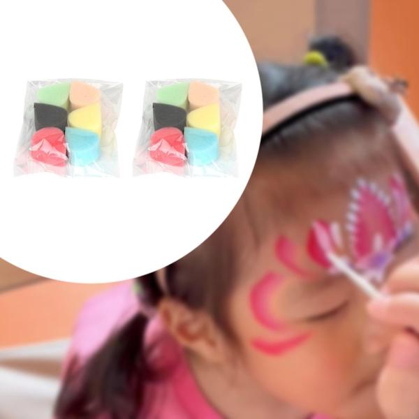 フェイスペイントスポンジ 12個 子供用フェイスペイント用品 ボディペイントスポンジ フェイスペイントクラフト ハロウィンメイクアップアート作品用