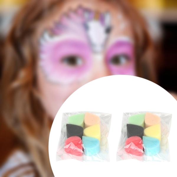 フェイスペイントスポンジ 12個 子供用フェイスペイント用品 ボディペイントスポンジ フェイスペイントクラフト ハロウィンメイクアップアート作品用