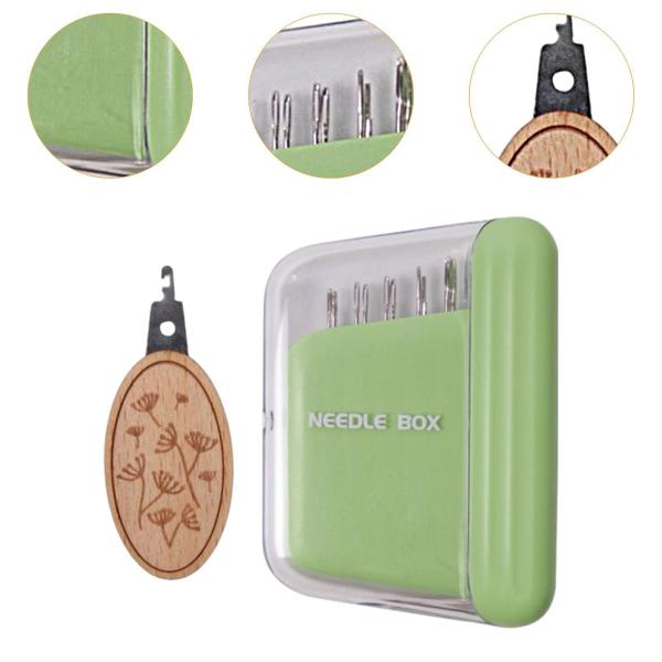 手工芸品用の磁気縫製針ケースセットピンホルダー家庭旅行グリーン