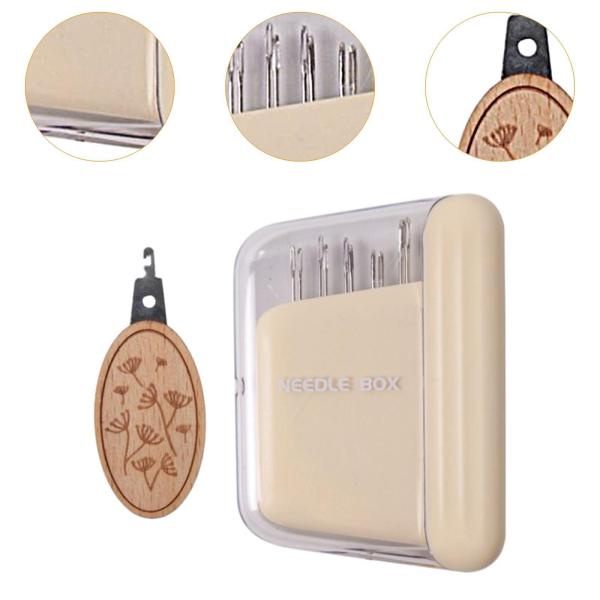 手工芸品用の磁気縫製針ケースセットピンホルダー家庭旅行ベージュ