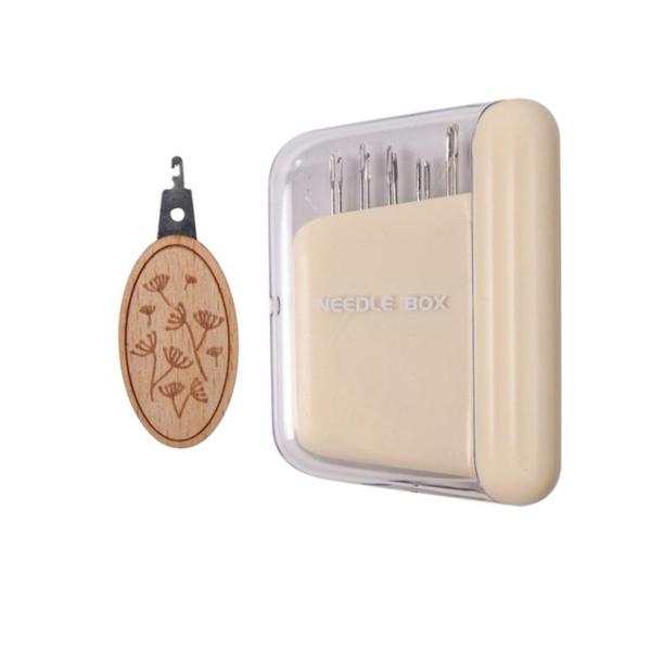 手工芸品用の磁気縫製針ケースセットピンホルダー家庭旅行ベージュ