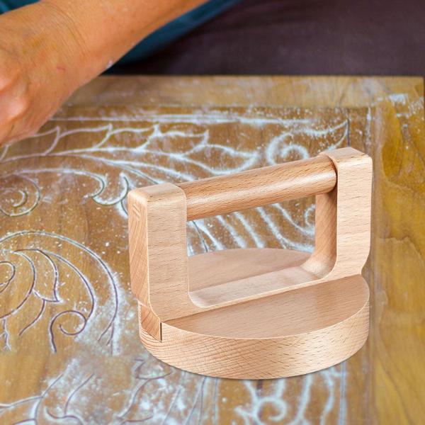 版画用木製バレン リノカット DIY 工芸品彫刻用ハンドプリントツール 丸型ハンドル