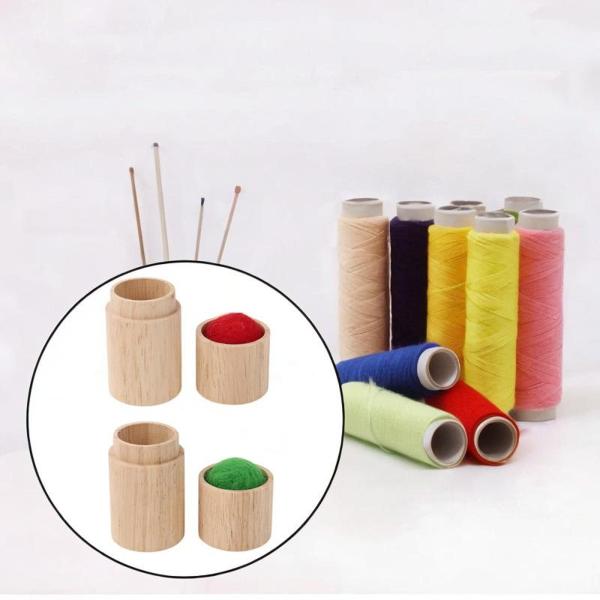 裁縫アクセサリー コンパクト針挿入キット 裁縫必需品 ステッチワーク 赤 緑