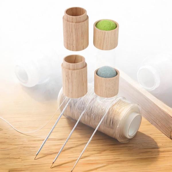 裁縫アクセサリー コンパクト針挿入キット 裁縫必需品 ステッチワーク グリーン ブルー