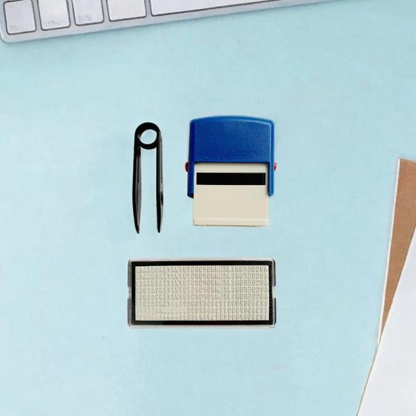 スロットフリップバックインクスタンプインキングスタンプDIYカスタムステーションミニ番号レターDIYスタンプセット親のための印刷スタンプ , 青, 1