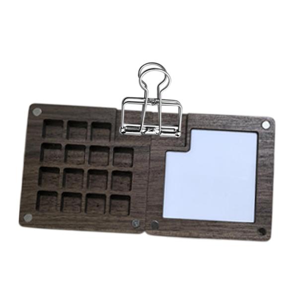 ポケットアーティスト 水彩絵の具 旅行用セット コンパクト 水彩絵の具セット パレットボックス ブラックウォルナット 15穴