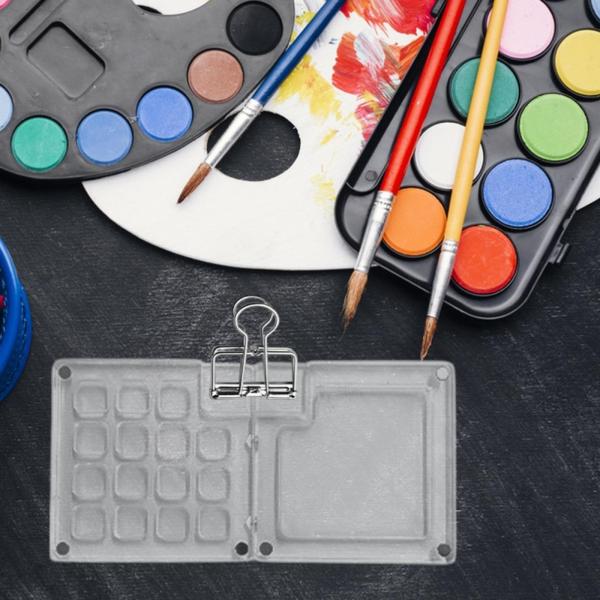 ポケットアーティスト 水彩画 旅行用セット コンパクト 水彩絵の具セット パレットボックス クリア 15穴