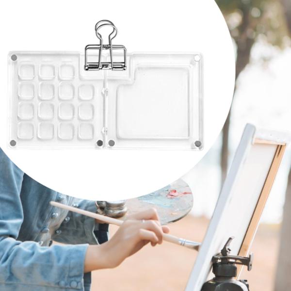 ポケットアーティスト 水彩画 旅行用セット コンパクト 水彩絵の具セット パレットボックス クリア 15穴