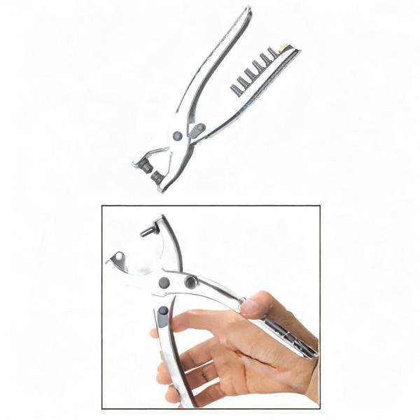 GROMMETアイレットプリエツール、アイレットプレスハンドツール、DIYプロジェクトの洋時紙用の手を握るエアアイスプルベルトホールパンチ、
