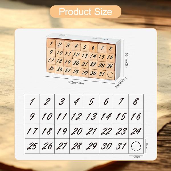 木製スタンプ1箱 木製ゴムスタンプ 描画装飾 アートクラフト 数字用