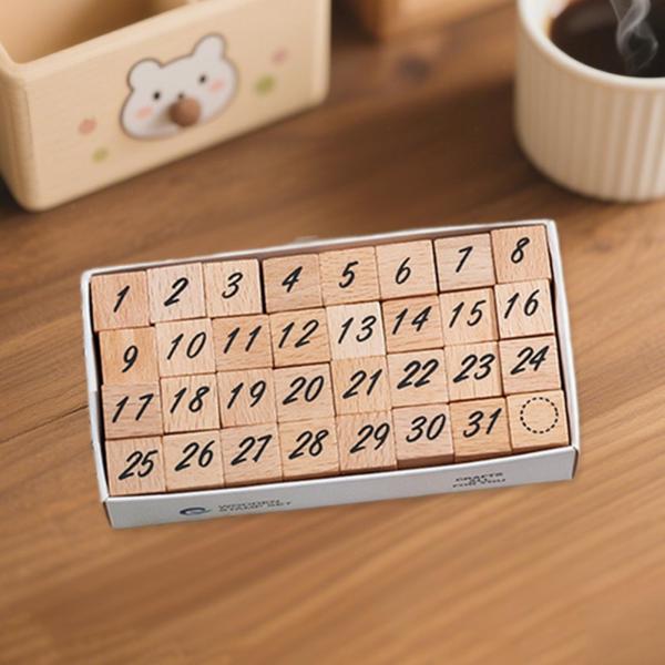 木製スタンプ1箱 木製ゴムスタンプ 描画装飾 アートクラフト 数字用