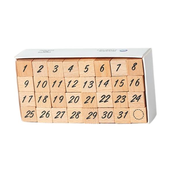 木製スタンプ1箱 木製ゴムスタンプ 描画装飾 アートクラフト 数字用