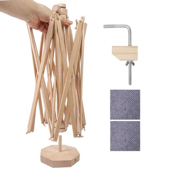 木製の糸巻き傘、軽量、かせ巻き取り器、編み物愛好家のためのかぎ針編みアクセサリー編み糸ホルダー