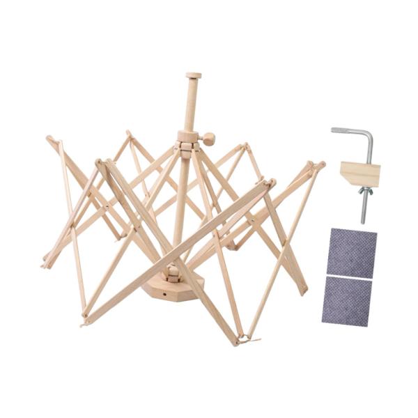 木製の糸巻き傘、軽量、かせ巻き取り器、編み物愛好家のためのかぎ針編みアクセサリー編み糸ホルダー