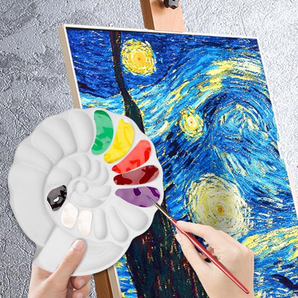絵画パレット 水彩パレットホルダー お手入れ簡単 実用的 多用途 アーティストペイントトレイ 花びら 画家へのギフト アーティスト