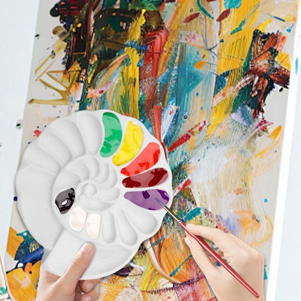 絵画パレット 水彩パレットホルダー お手入れ簡単 実用的 多用途 アーティストペイントトレイ 花びら 画家へのギフト アーティスト