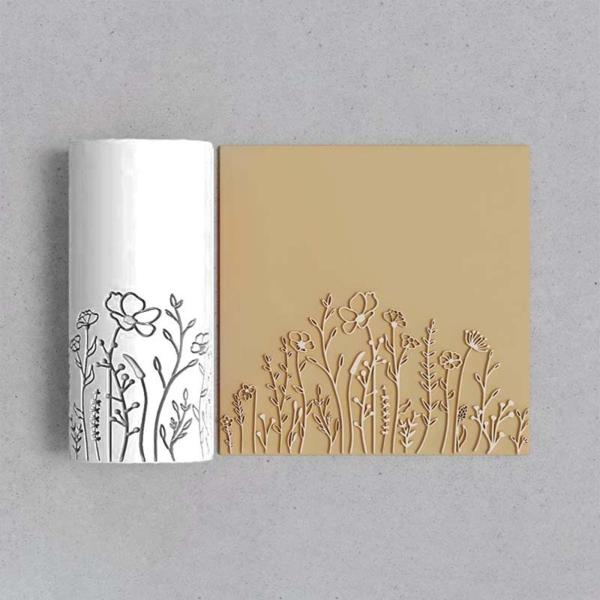 フラワークレイテクスチャローラー ポータブルモダンクレイ成形ツール アートクラフトスタイルD