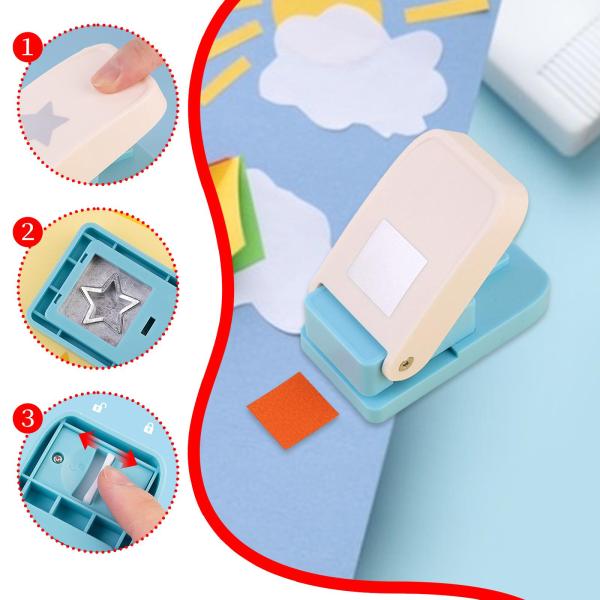 タブパンチギフト 紙パンチ 自作インデックスラベル カード作り メモ帳 スクエア