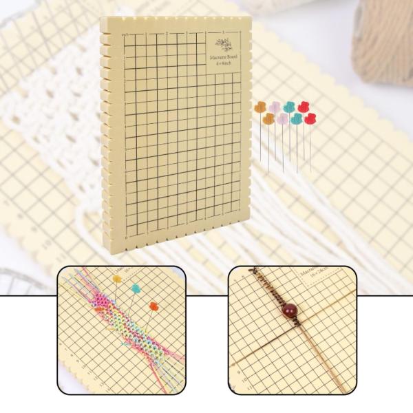 マクラメボードとピンキット、コード用グリッド付き、マクラメツールと用品、6x9インチ