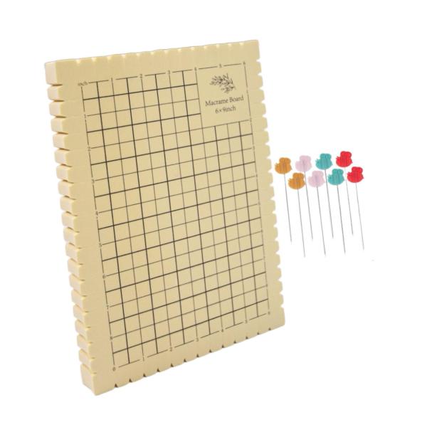 マクラメボードとピンキット、コード用グリッド付き、マクラメツールと用品、6x9インチ