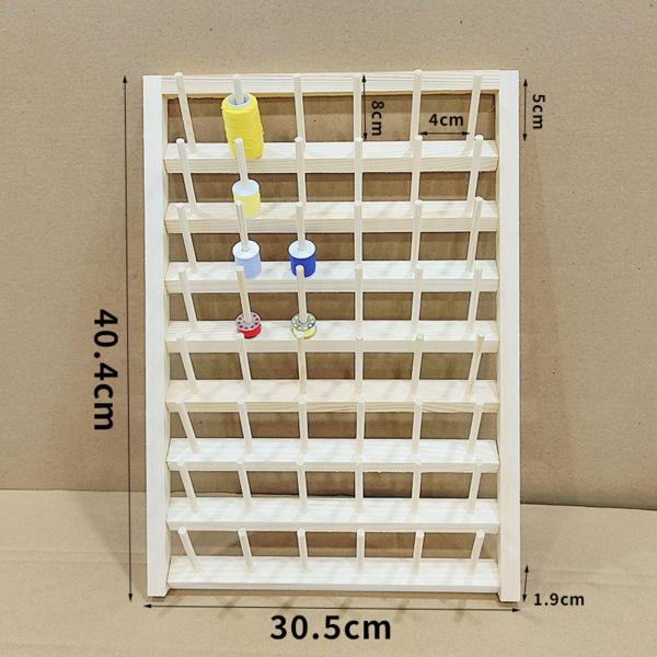 糸ホルダー 省スペース 多用途 編み物用 壁掛け飾り 木製 48フック