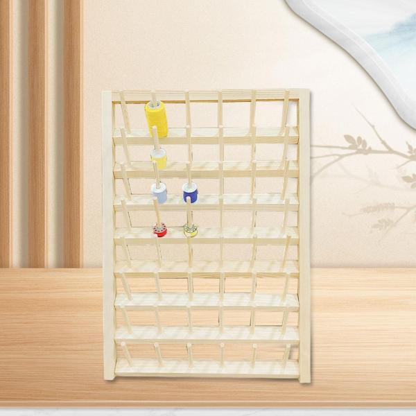 糸ホルダー 省スペース 多用途 編み物用 壁掛け飾り 木製 48フック