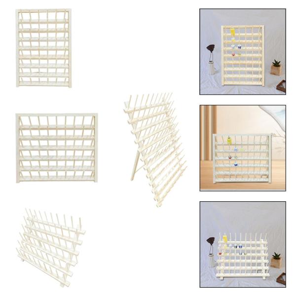 糸ホルダー 省スペース 多用途 編み物用 壁掛け飾り 木製 48フック