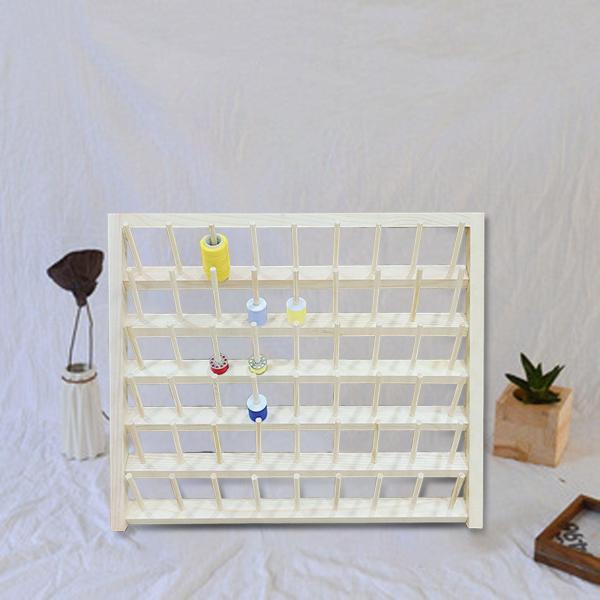 糸ホルダー 省スペース 多用途 編み物用 壁掛け飾り 木製 54フック