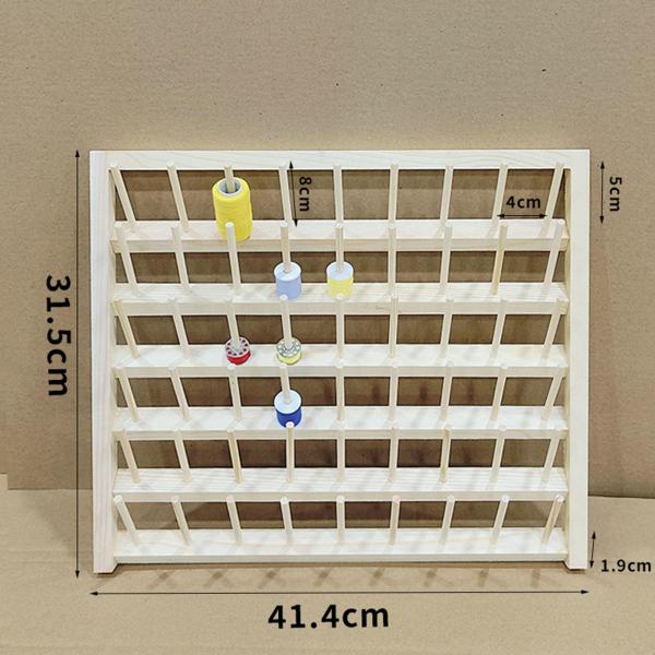 糸ホルダー 省スペース 多用途 編み物用 壁掛け飾り 木製 54フック