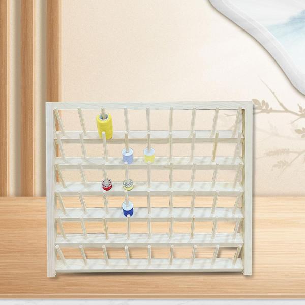 糸ホルダー 省スペース 多用途 編み物用 壁掛け飾り 木製 54フック