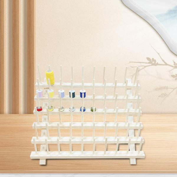 糸ホルダー 省スペース 多用途 編み物用 壁掛け飾り 木製 60フック