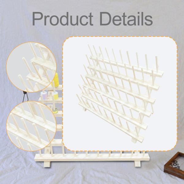 糸ホルダー 省スペース 多用途 編み物用 壁掛け飾り 木製 60フック