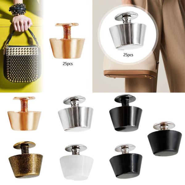 25個入り 合金製 ネイルヘッドリベット 軽量 荷物 DIY レザーハンドバッグ用 ゴールド