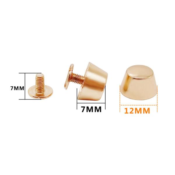 25個入り 合金製 ネイルヘッドリベット 軽量 荷物 DIY レザーハンドバッグ用 ゴールド