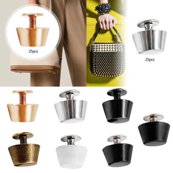 25個入り 合金製 ネイルヘッドリベット 軽量 荷物 DIY レザーハンドバッグ用 ゴールド
