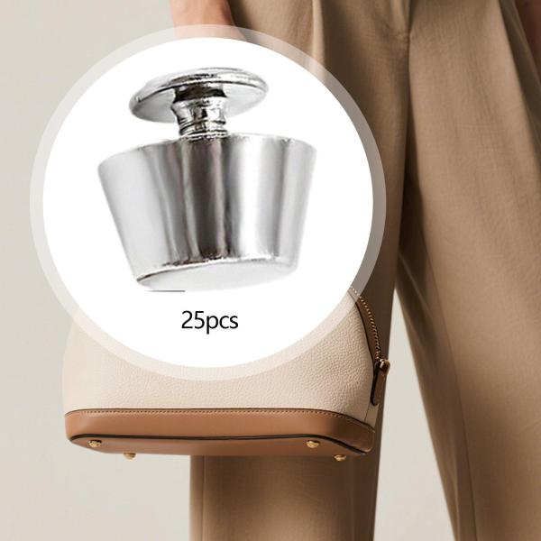 25個入り 合金製 ネイルヘッドリベット 軽量 荷物 DIY レザーハンドバッグ用 シルバー