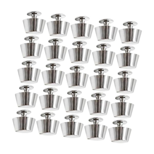 25個入り 合金製 ネイルヘッドリベット 軽量 荷物 DIY レザーハンドバッグ用 シルバー