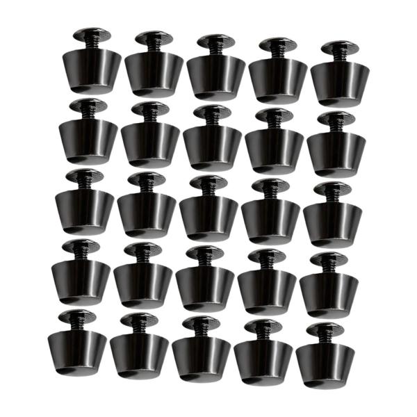 25個入り 合金製 ネイルヘッドリベット 軽量 荷物 DIY レザーハンドバッグ用 ブラック A