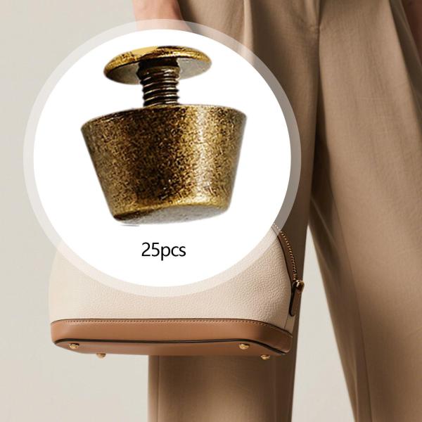 25個入り 合金製 ネイルヘッドリベット 軽量 荷物 DIY レザーハンドバッグ用 銅製