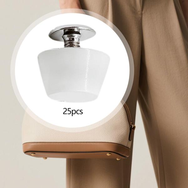 25個入り 合金製 ネイルヘッドリベット 軽量 荷物 DIY レザーハンドバッグ用 ホワイト