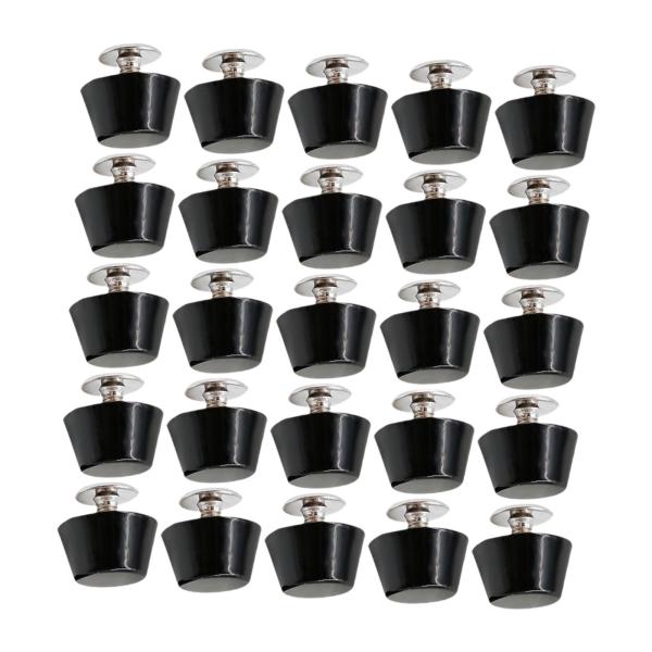 25個入り 合金製 ネイルヘッドリベット 軽量 荷物 DIY レザーハンドバッグ用 ブラック B